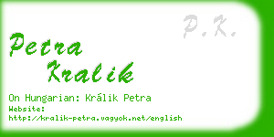 petra kralik business card
